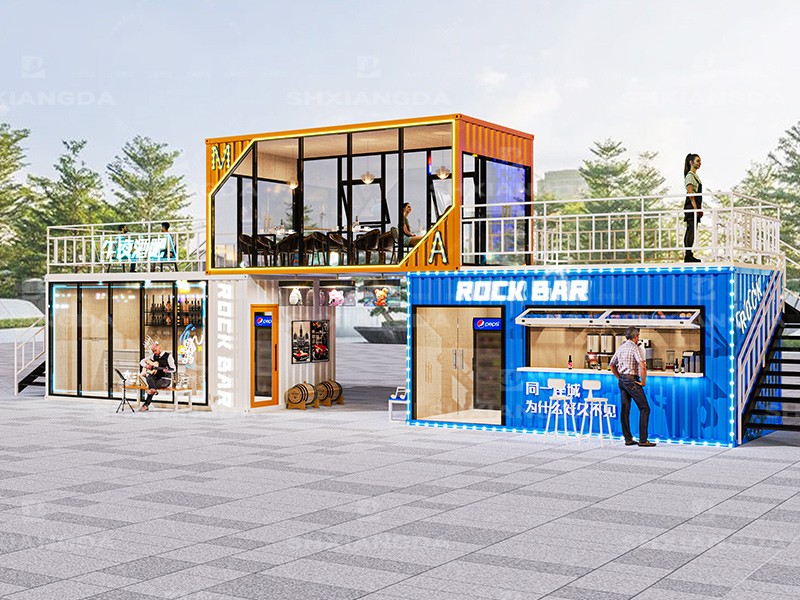 集裝箱可移動(dòng)商業(yè)步行街網(wǎng)紅燒烤奶茶店售賣亭景區(qū)小吃攤