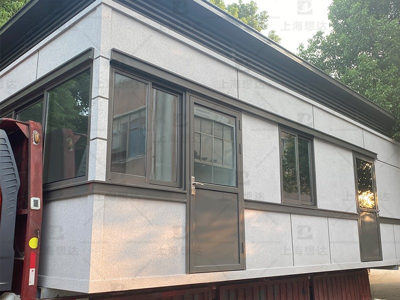 偏灰?guī)\藍真石漆崗亭02